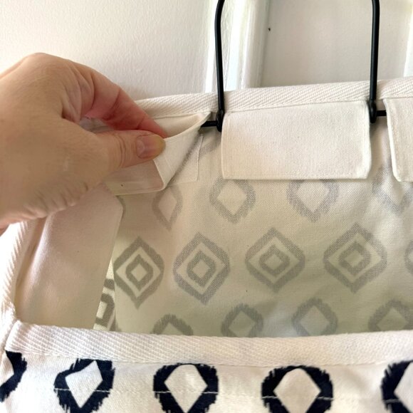 To The Market Hanging Wall Storage Organizer Bag Diamond Print Organic Cotton - Picture 4 of 9